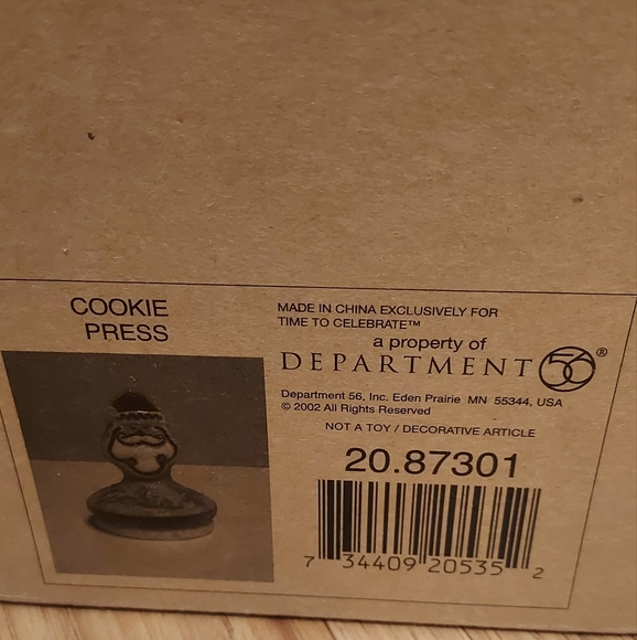 Dept 56 Christmas Cookie Press Vintage 2002 Sparkly Fused Glass Santa Stamp - Picture 7 of 7